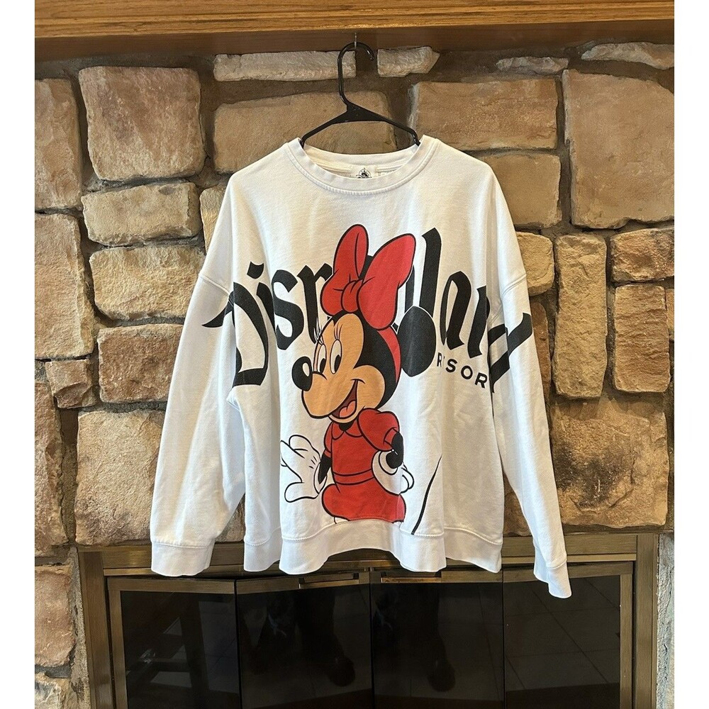 Disneyland Resort Minnie Mouse VTG Y2K Sweatshirt Size 2XL Unisex White Crewneck